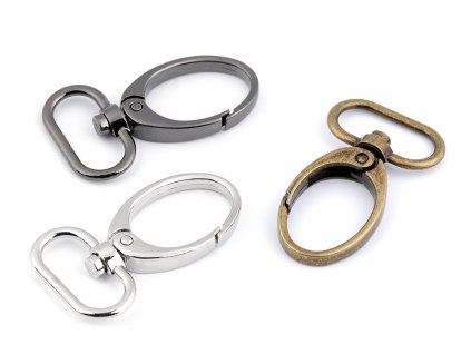 Kovová karabina otočná, průvlek 25 mm (Varianta 1 nikl, Balení 2 ks)