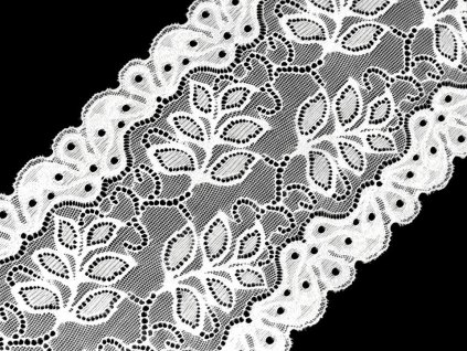 Elastická krajka / vsadka / běhoun šíře 16 cm (Varianta 3 černá, Balení 1 m)