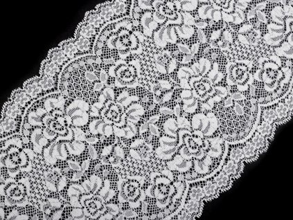 Elastická krajka / vsadka / běhoun šíře 18 cm (Varianta 1 bílá, Balení 1 m)