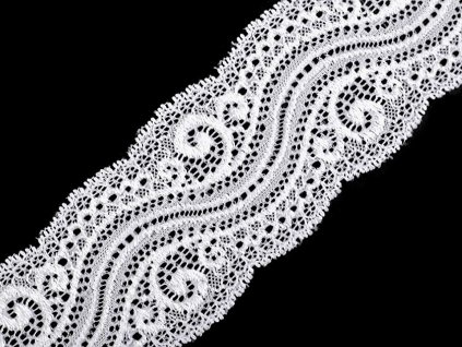 Elastická krajka / vsadka šíře 65 mm (Varianta 1 bílá, Balení 1 m)