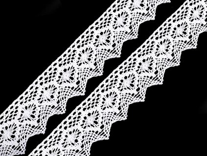 Bavlněná krajka paličkovaná šíře 46; 56 mm (Varianta 1 (46 mm) bílá, Balení 1 m)