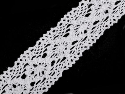 Bavlněná krajka / vsadka paličkovaná šíře 40 mm (Varianta 1 bílá, Balení 13.5 m)