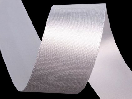 Atlasová stuha oboulící svazky po 5 m šíře 40 mm (Varianta 101 bílá, Balení 5 m)