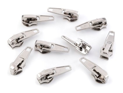 Jezdec ke spirálovým zipům No 7 (Varianta nikl tm., Balení 10 ks)