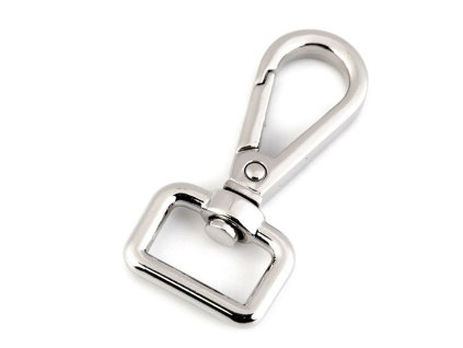 Kovová karabina otočná, průvlek 15 mm (Varianta 1 nikl, Balení 1 ks)