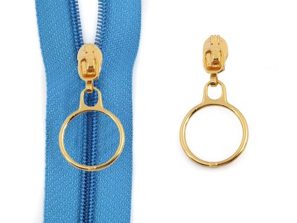 Jezdec ke spirálovým zipům No 3 s kroužkem (Varianta 1 nikl, Balení 5 ks)