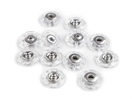 Designové patentky / druky Ø 18; 20; 25 mm (Varianta 1 (18 mm) transparent nikl, Balení 6 pár)