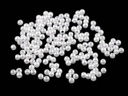 Plastové voskové korálky / perly Glance Ø3 mm (Varianta 33 bílá, Balení 10 g)