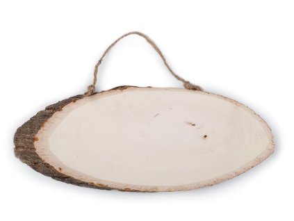 Dřevěný ovál / cedulka s kůrou k dotvoření (Varianta přírodní, Balení 1 ks)
