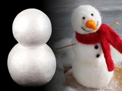 Sněhulák 9x14 cm polystyren (Varianta bílá, Balení 1 ks)