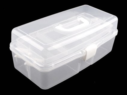 Velký plastový box / kufřík rozkládací (Varianta transparent off white, Balení 1 ks)