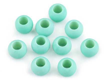 Plastové korálky matné s velkým průvlekem 11x14 mm (Varianta 7 (52) černá, Balení 10 ks)