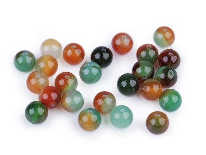 Achát multicolor dobarvený, minerální korálky Ø8 mm (Varianta achát multicolor, Balení 10 ks)