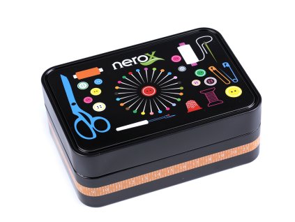 Plechová krabička na šití (Varianta 1 (10x14x5,3) černá, Balení 1 ks)