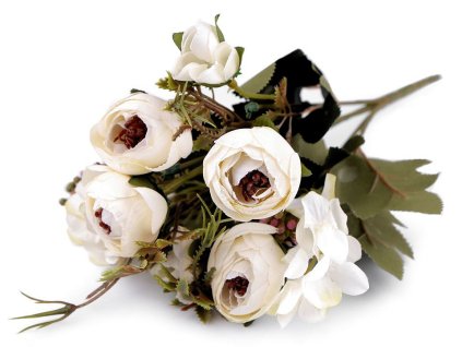 Umělá kytice pryskyřník (Varianta 1 krémová nejsvět., Balení 1 svaz.)