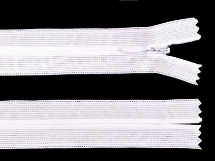 Spirálový zip skrytý No 3 délka 40 cm dederon (Varianta 101 bílá, Balení 1 ks)