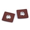 Průchodka s koženkovým čtverečkem k našití, průvlek 8 mm (Varianta 2 hnědá koňak nikl, Balení 4 ks)