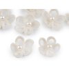 Monofilový květ s perlou Ø2,5 cm (Varianta 1 Off White, Balení 10 ks)