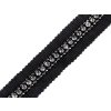 Lampas / prýmek / vsadka s kamínky a řetízkem šíře 15 mm (Varianta černá, Balení 1 m)