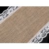 Běhoun / ubrus jutový s krajkou 40x300 cm (Varianta režná přírodní, Balení 1 ks)