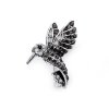 Brož s broušenými kamínky kolibřík (Varianta antracit, Balení 1 ks)