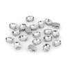 Našívací kamínky v pouzdře / kotlíku oválné 10x14 mm (Varianta crystal, Balení 20 ks)