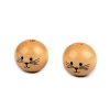 Dřevěné korálky s obličejem zvířátka Ø20 mm (Varianta přírodní sv., Balení 10 ks)