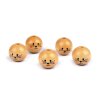 Dřevěné korálky s obličejem zvířátka Ø20 mm (Varianta přírodní sv., Balení 10 ks)