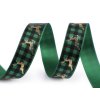 Vánoční saténová stuha káro sob šíře 16 mm (Varianta 2 zelená, Balení 3 m)