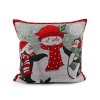 Vánoční gobelínový povlak na polštář 46x46 cm (Varianta 5 červená, Balení 1 ks)