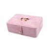 Malá šperkovnice s mašličkou semiš 11x16x5,5cm (Varianta 1 růžová sv., Balení 1 ks)