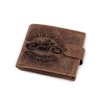 Pánská peněženka kožená pro myslivce, rybáře, motorkáře 9,5x12 cm (Varianta 15 hnědá světlá ryba, Balení 1 ks)