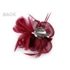 Fascinátor / brož květ s peřím (Varianta 1 bordó sv., Balení 1 ks)