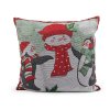 Vánoční dekorační polštář dětský motiv 45x45 cm gobelín (Varianta 2 červená, Balení 1 ks)