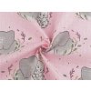 Bavlněná plenkovina / mušelín slon (Varianta 1 (356T) růžová sv., Balení 1 m)