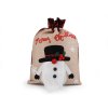 Vánoční / mikulášský pytel 38x55 cm imitace juty (Varianta 1 režná přírodní sněhulák, Balení 1 ks)