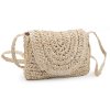 Háčkovaná kabelka z rafie - lýka crossbody 16x21 cm (Varianta 1 přírodní sv., Balení 1 ks)