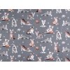 Bavlněná látka / plátno kočky (Varianta 2 (22280-2) šedá, Balení 1 m)