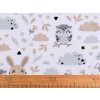 Bavlněná látka / plátno lesní zvířátka (Varianta (22314-1) bílá, Balení 1 m)