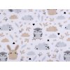 Bavlněná látka / plátno lesní zvířátka (Varianta (22314-1) bílá, Balení 1 m)