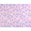 Bavlněná látka / plátno jednorožec (Varianta 1 (22180-4) růžová sv., Balení 1 m)