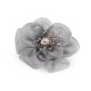 Květ s broušenými skleněnými korálky k našití a nalepení Ø6-7 cm (Varianta 1 bílá, Balení 1 ks)