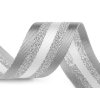 Hladký oboustranný popruh s lurexem šíře 50 mm (Varianta 1 šedá světlá stříbrná, Balení 1 m)