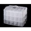 Plastový box / kufřík 3 patrový s rukojetí (Varianta transparent, Balení 1 ks)