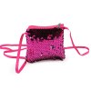 Dívčí kabelka / pouzdro na krk s flitry 11x10 cm (Varianta 1 růžová nejsv. bílá, Balení 1 ks)
