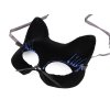 Karnevalová maska - škraboška sametová s glitry kočka (Varianta 1 černá stříbrná, Balení 1 ks)