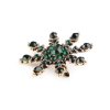 Brož s broušenými kamínky vločka (Varianta zelená tmavá, Balení 1 ks)