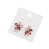 Náušnice z nerezové oceli s broušenými kamínky květy (Varianta 1 červená, Balení 1 pár)