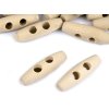 Dřevěný knoflík oliva 12x40 mm (Varianta 1 přírodní lakované, Balení 10 ks)