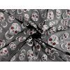 Organza Halloween / lebky s glitry (Varianta 2 černá, Balení 1 m)